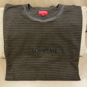 Supreme micro stripe Black/Brown top long sleeve